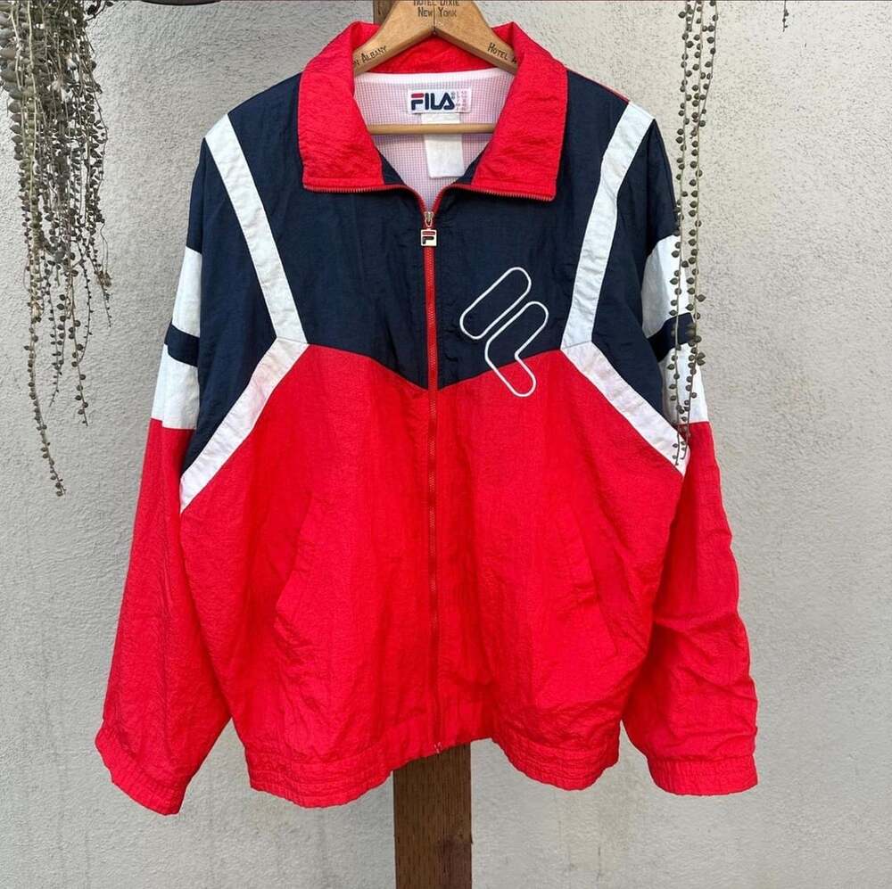 Vintage 90s Fila Nylon Colorblock Tracksuit Mens Size 42 / Pants Size 36